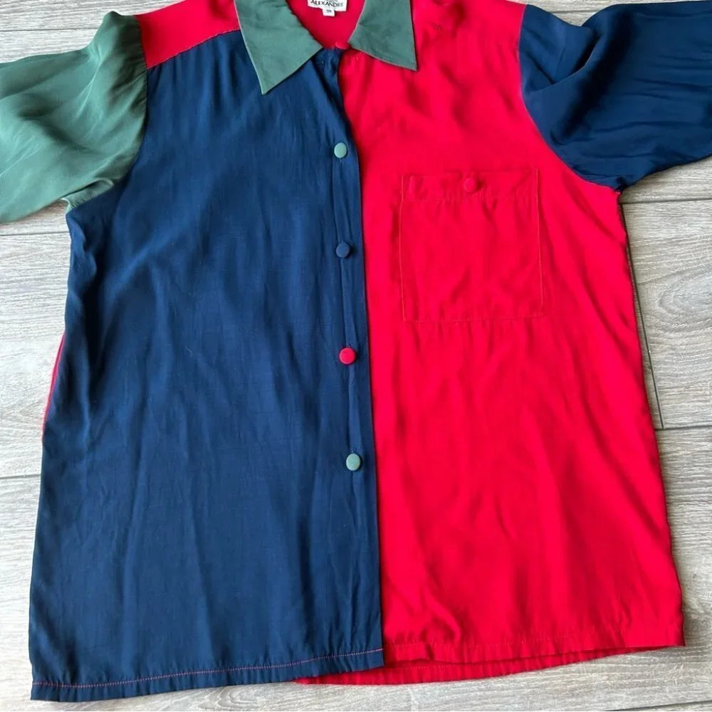 Vintage Eric Alexandre Colorblock Button Down Shirt - Picture 7 of 15